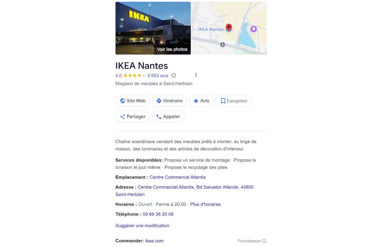 exemple fiche google ikea